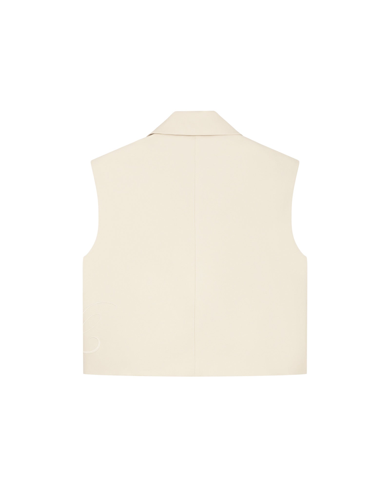 Malelions Women Cropped Emblem Gilet | Beige