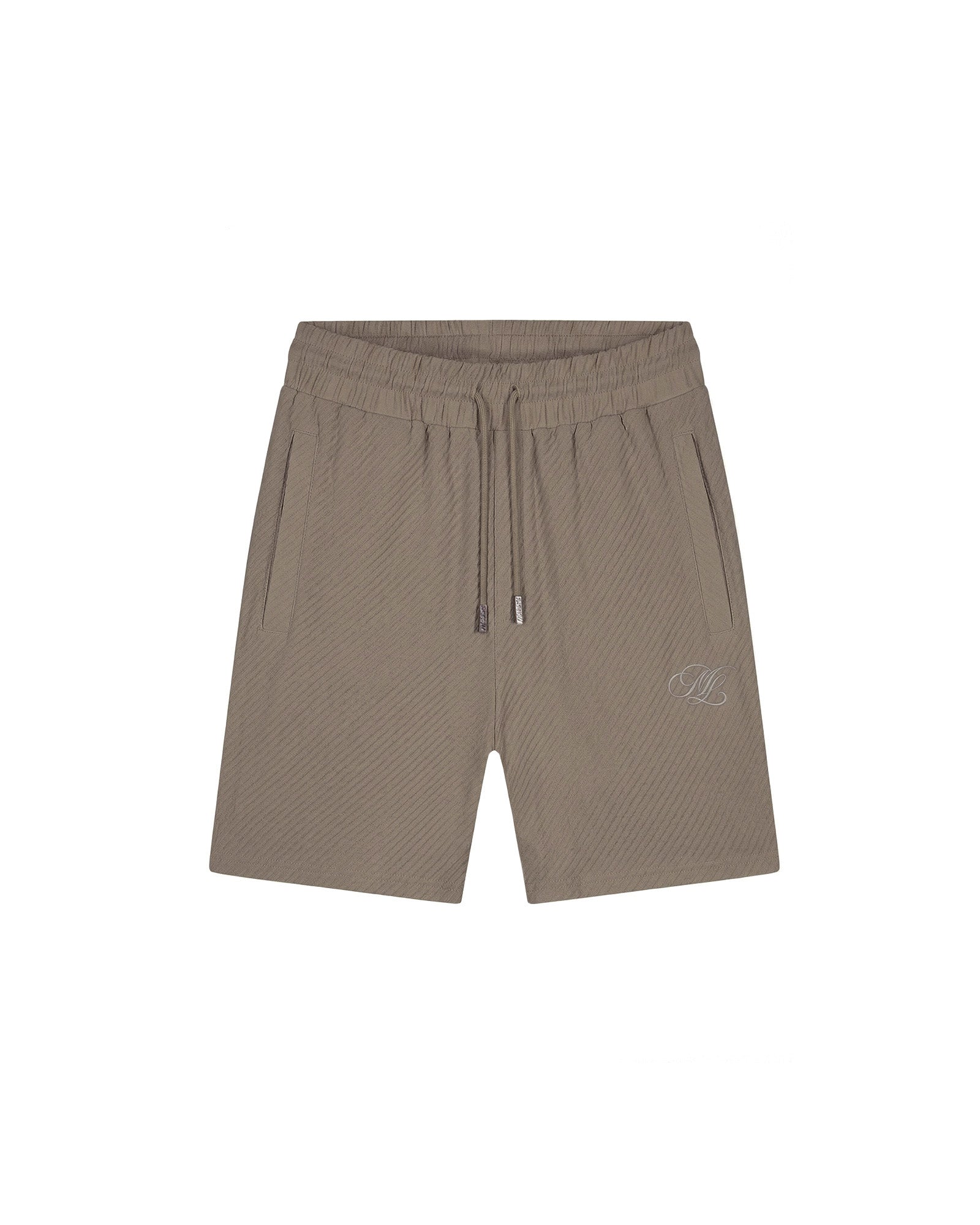 Malelions Men Diagonal Seersucker Shorts | Dark Sage