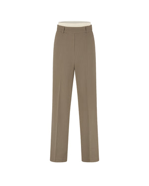Malelions Women Pinstripe Pantalon | Sand