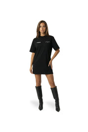 Malelions Women Italian Summer T-Shirt Dress | Black/White