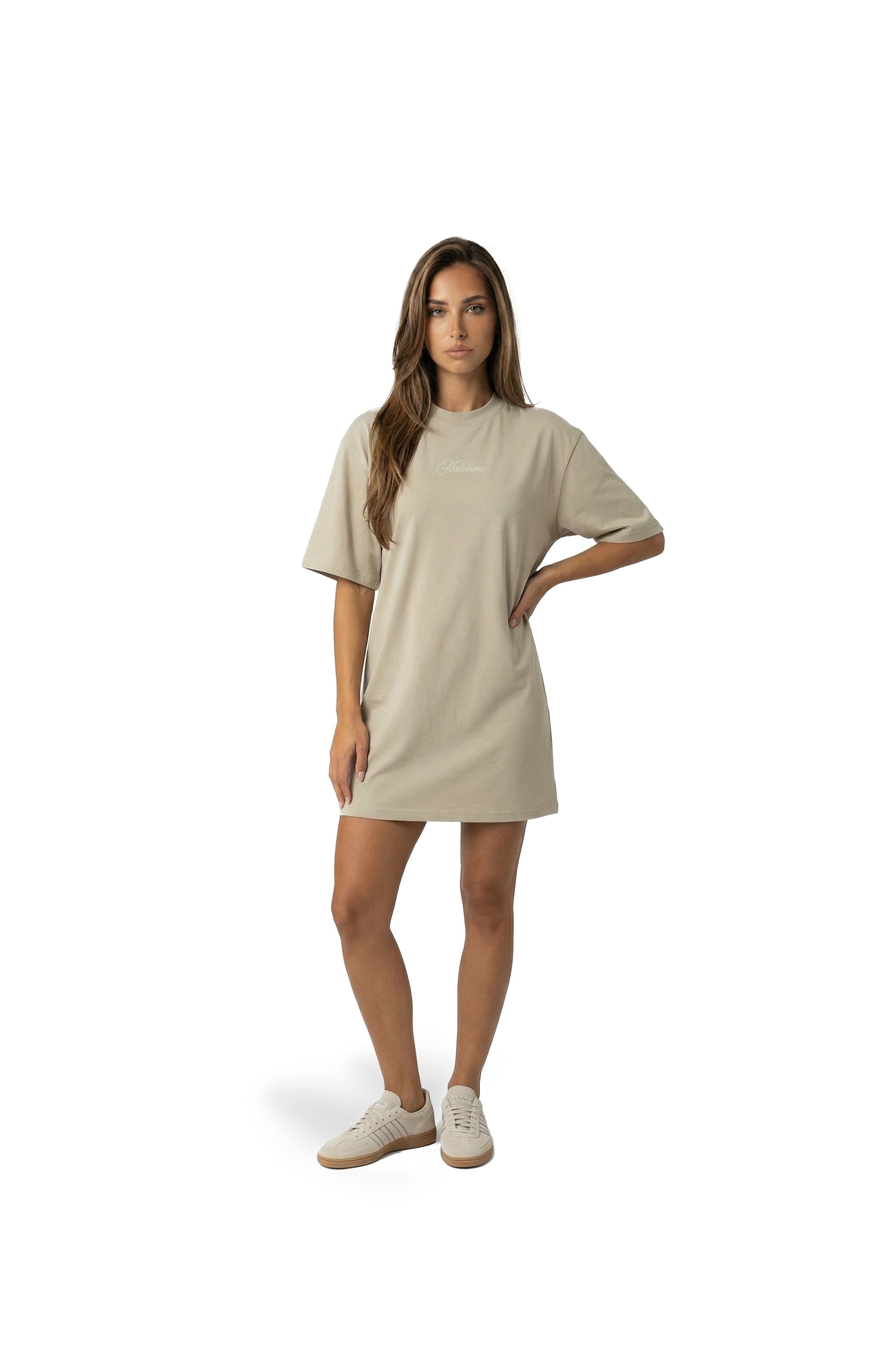 Malelions Women Kylie T-Shirt Dress | Sand/Chocolate