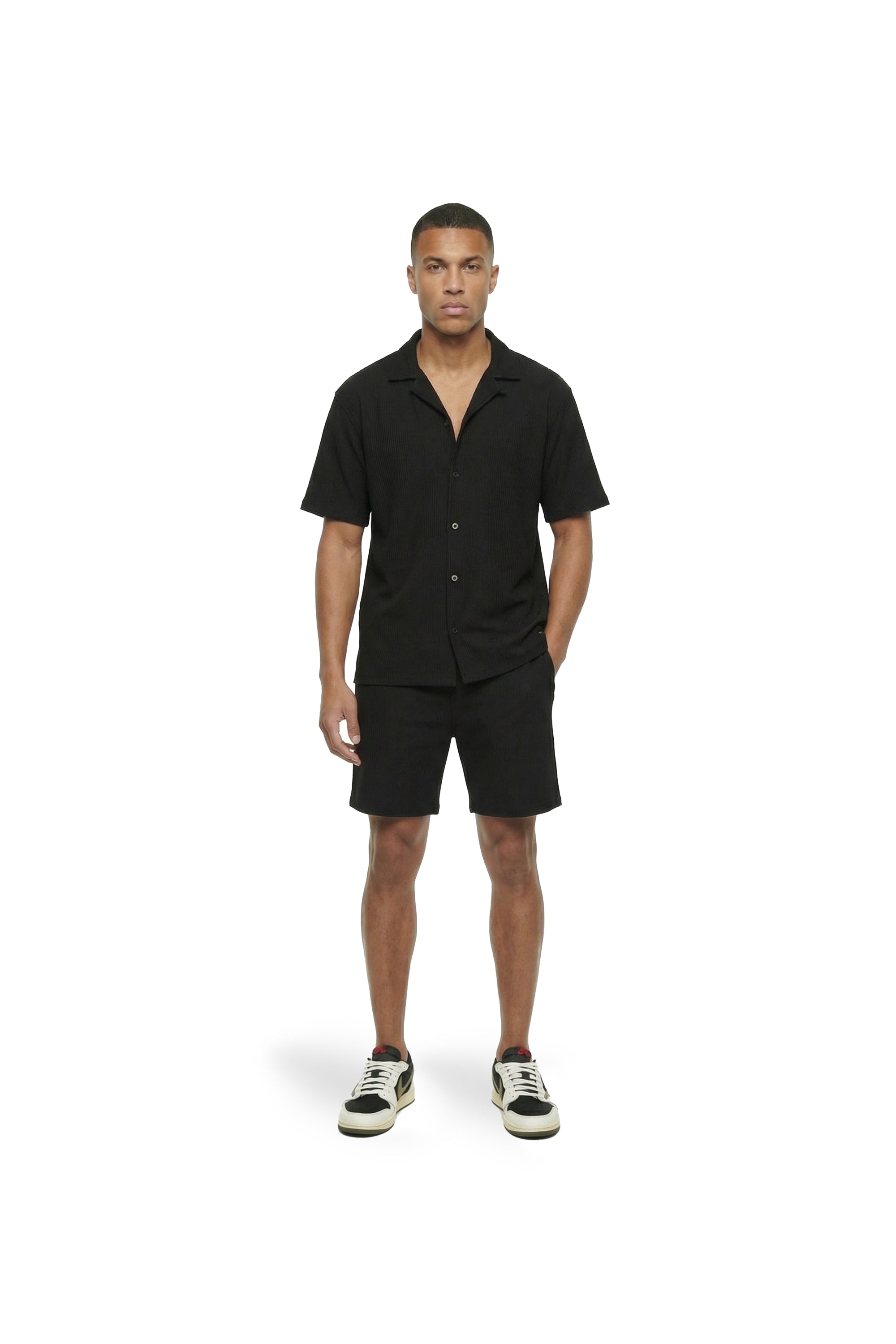 Malelions Men Ribbed Shorts | Black
