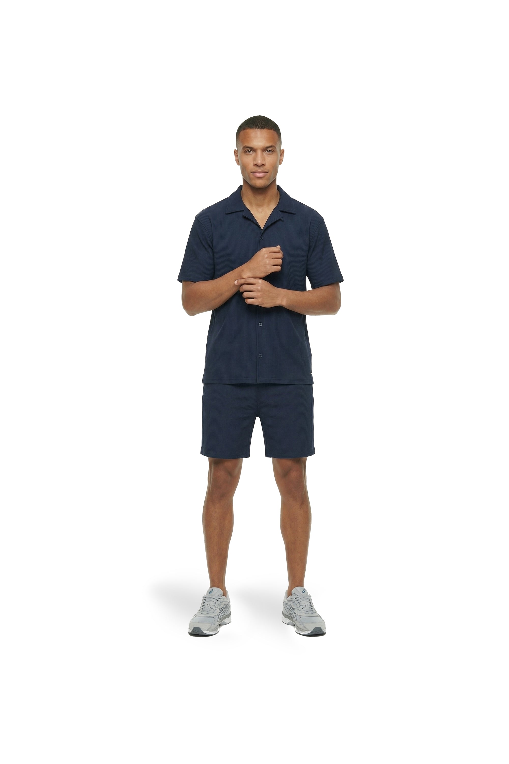 Malelions Men Ribbed Shorts | Navy