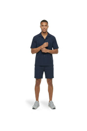 Malelions Men Ribbed Shorts | Navy