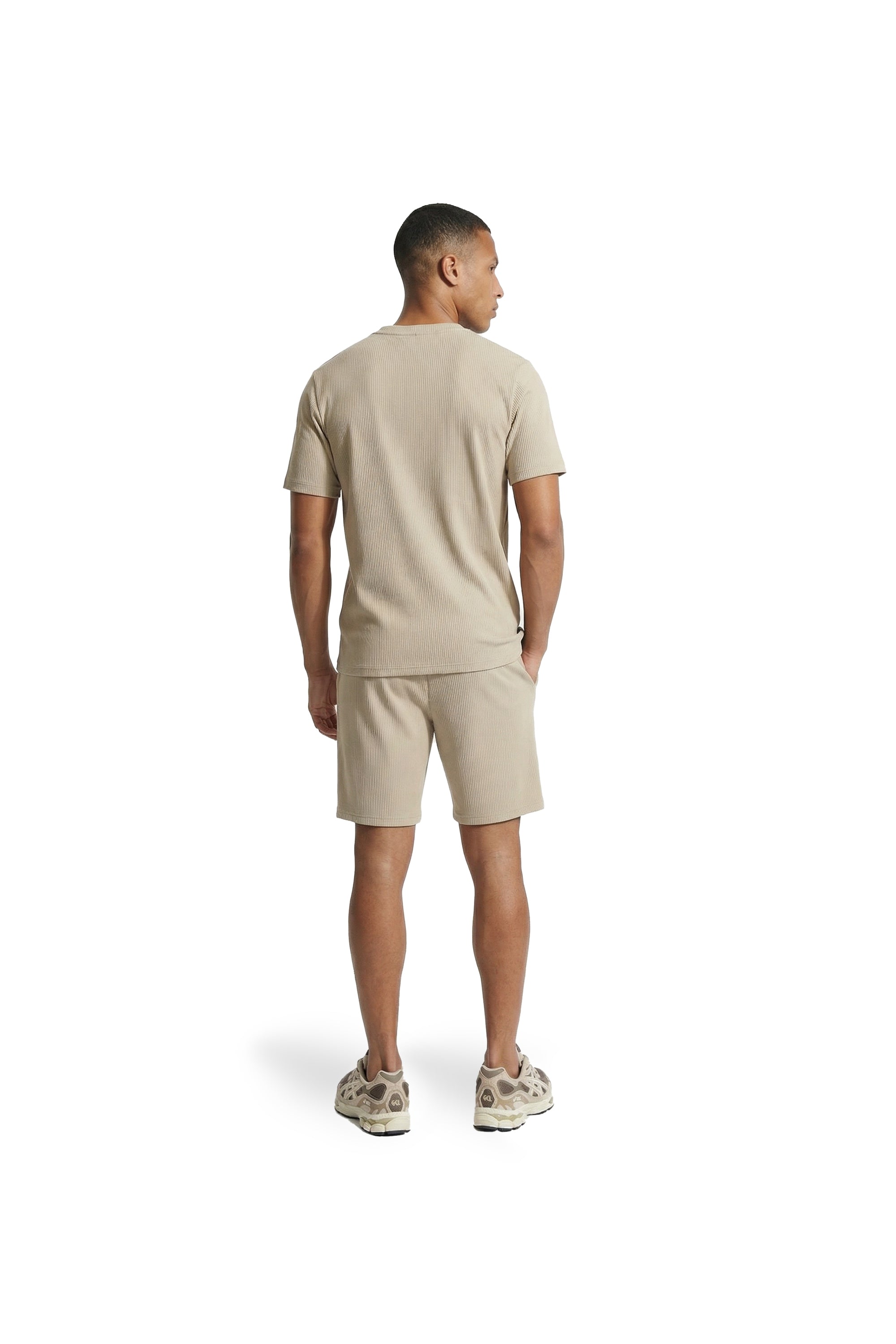 Malelions Men Ribbed T-Shirt | Light Taupe