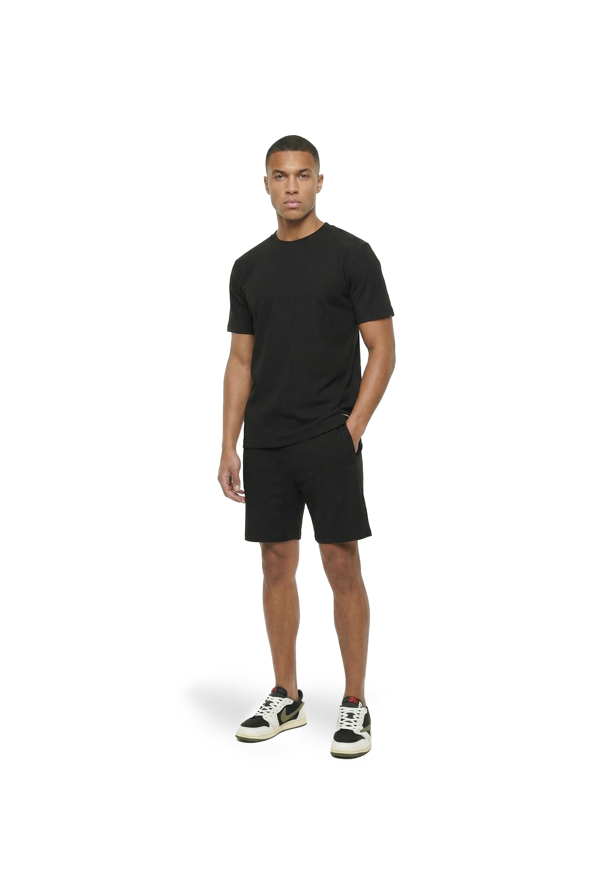 Malelions Men Ribbed Shorts | Black