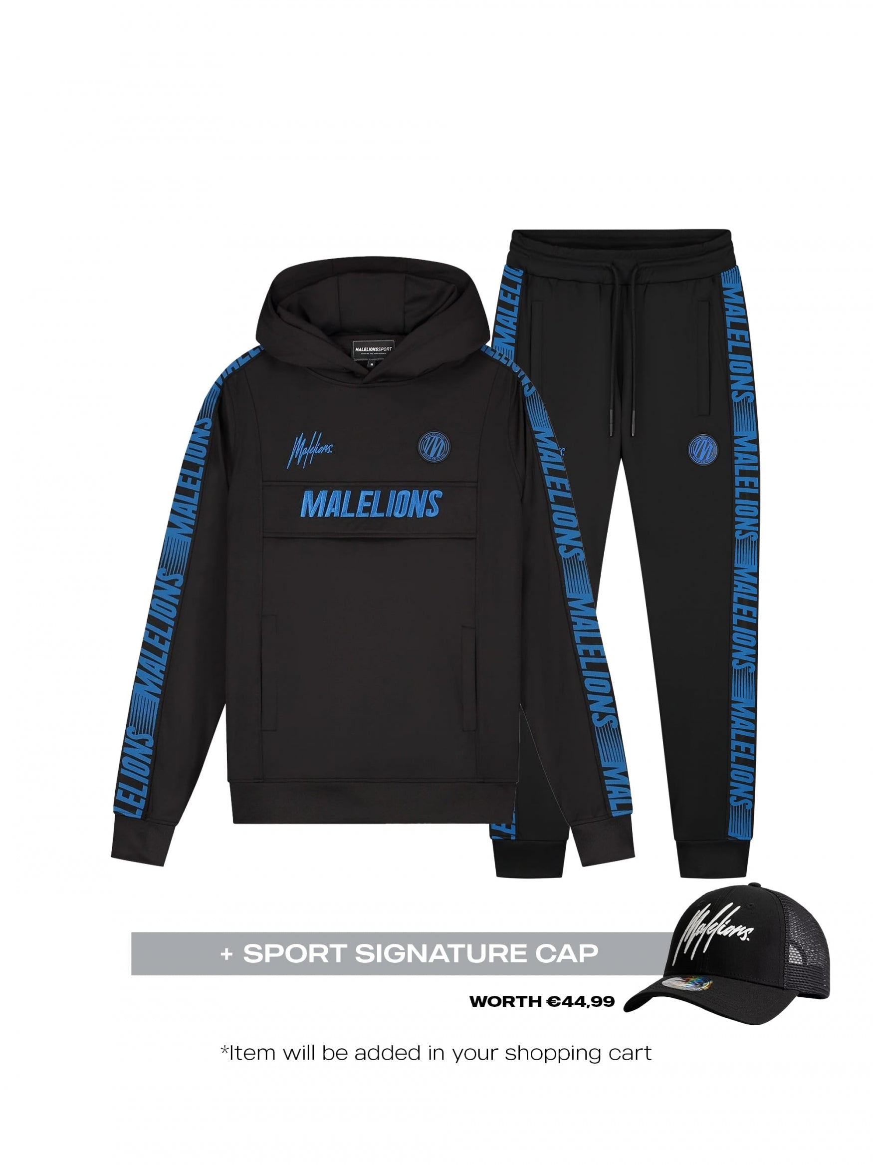  Malelions Sport Warming Up Tracksuit | Black/Cobalt