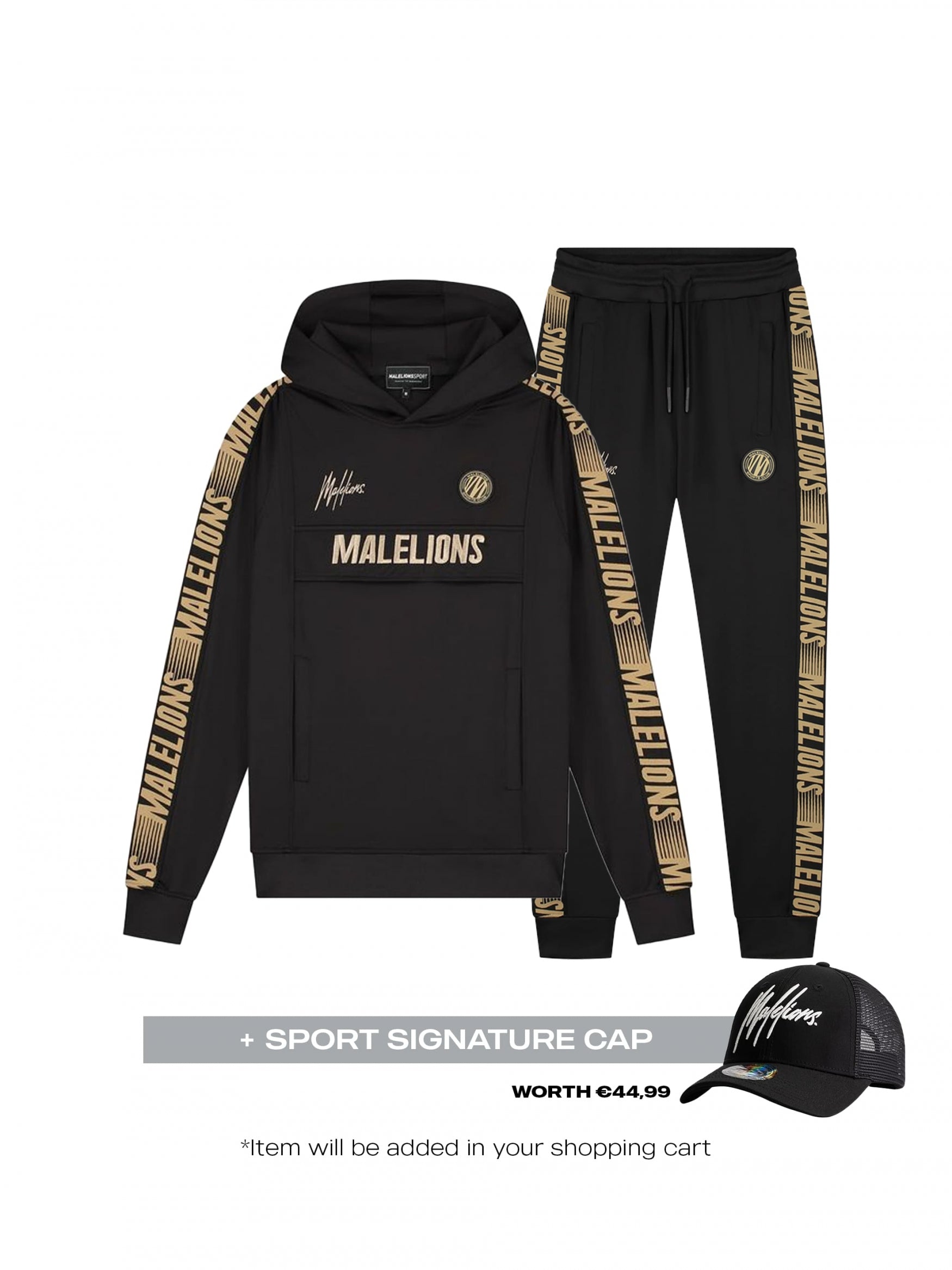  Malelions Sport Warming Up Tracksuit | Black/Gold