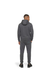 Malelions Men Striped Signature Hoodie | Dark Grey/Ice Blue