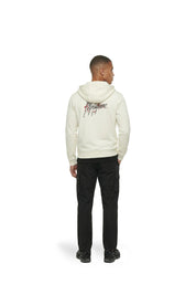 Malelions Men Splash Zip Hoodie | Off White/Red