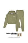  Malelions Women Cropped Signature Tracksuit | Army Green
