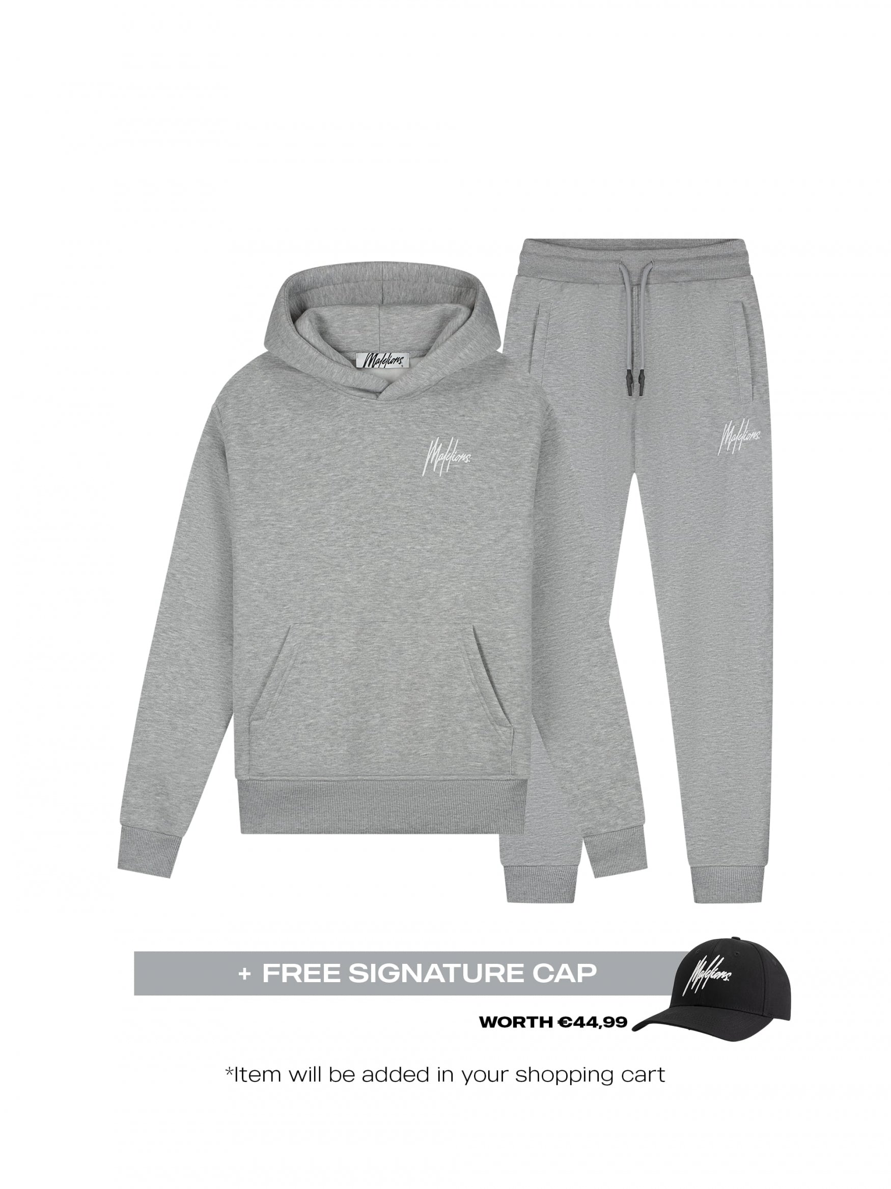  Malelions Women Signature Tracksuit | Grey Melange