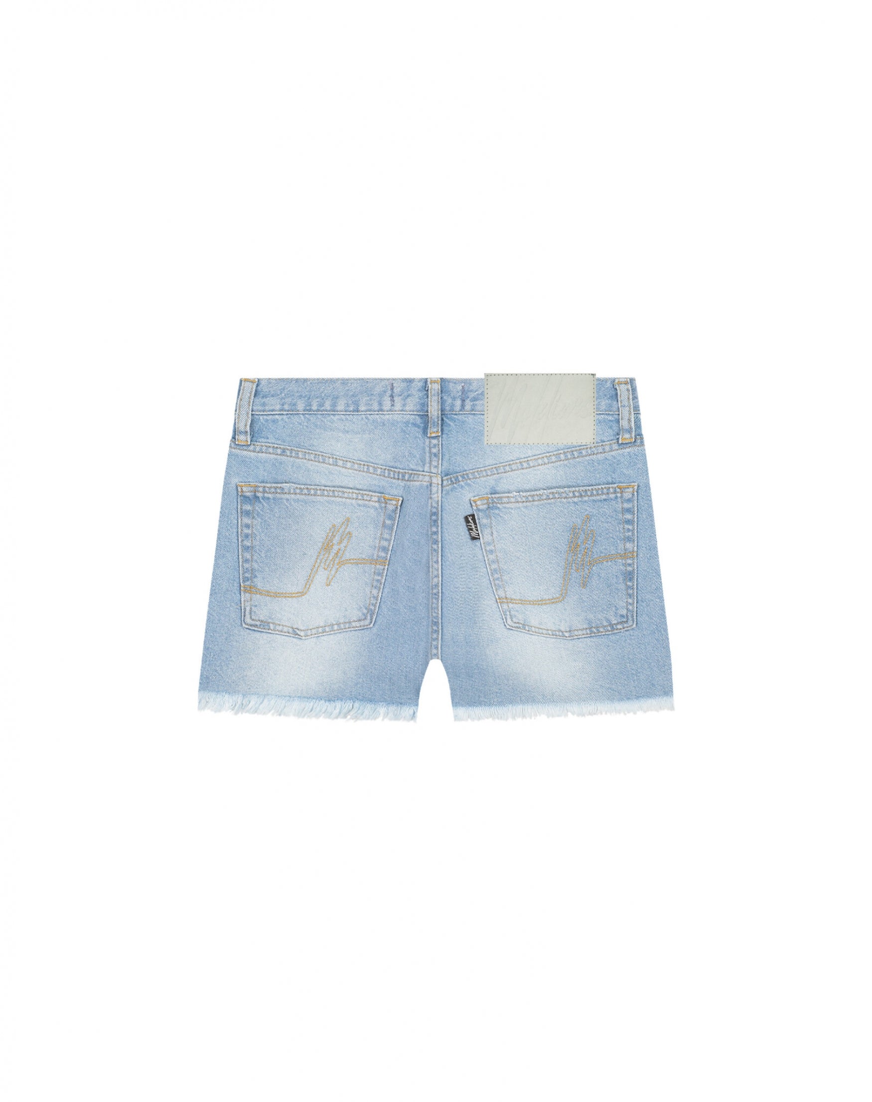 Malelions Women Damaged Denim Shorts | Light Blue