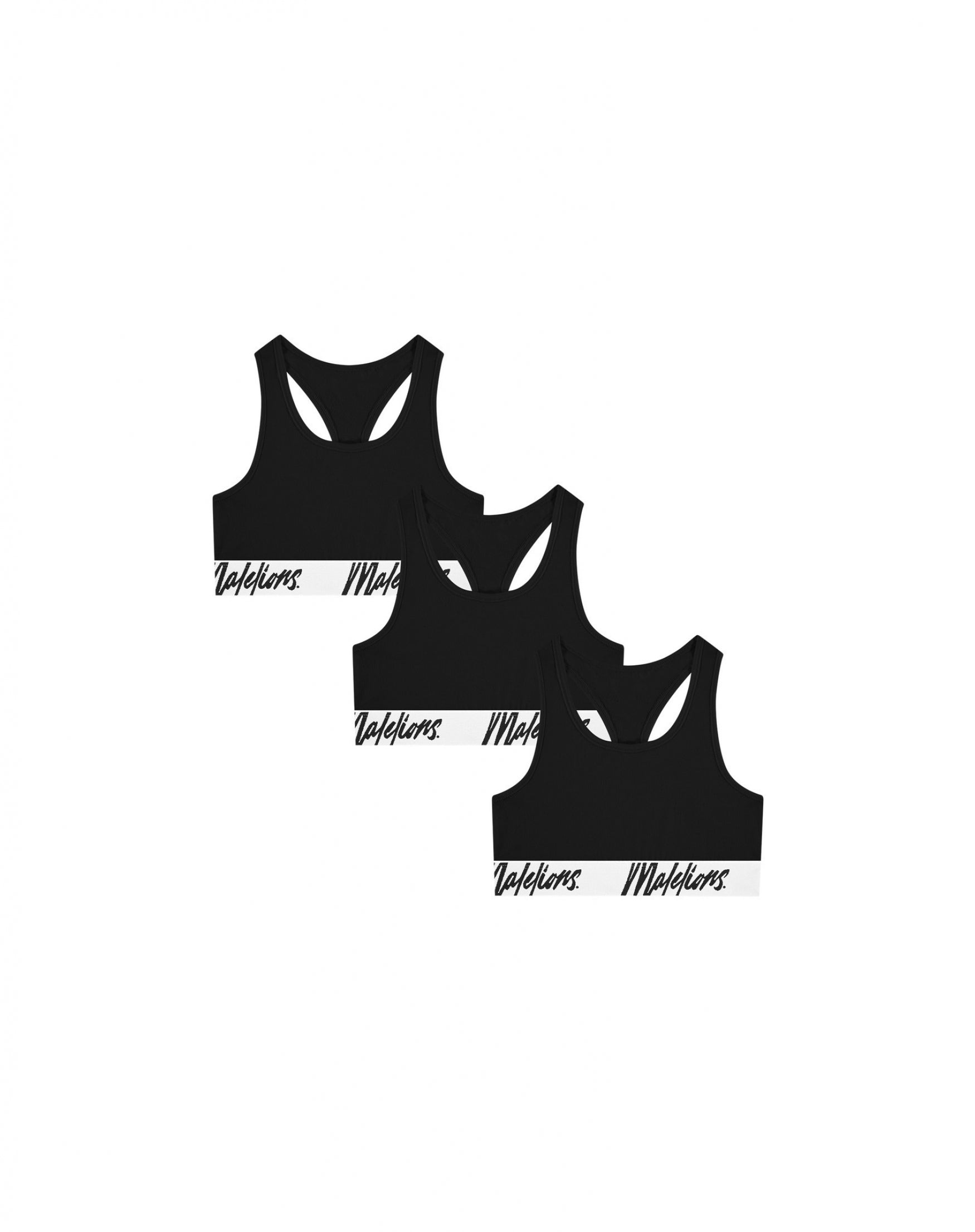 Malelions Women Bralette 3-Pack | Black