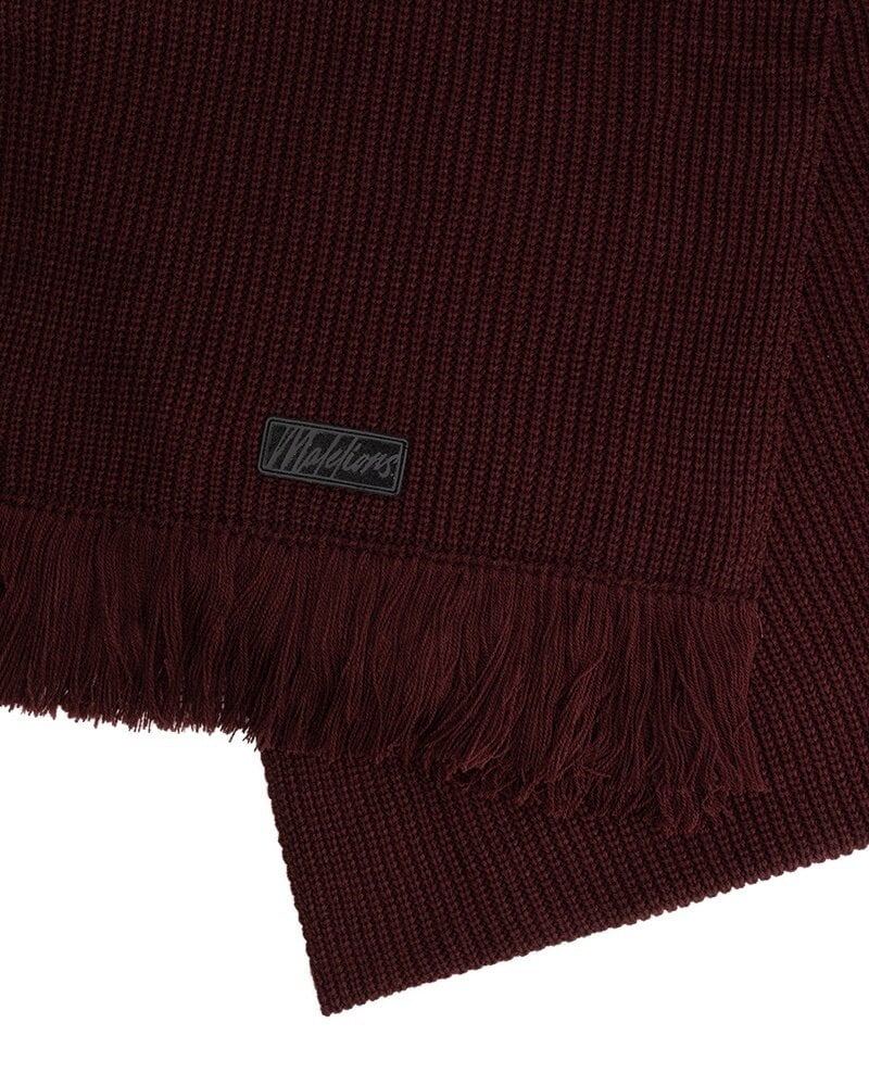 Malelions Women Knitted Scarf | Burgundy