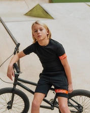 Malelions Junior Captain T-Shirt 2.0 | Black/Orange