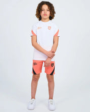 Malelions Junior Sport Pre-Match T-Shirt | White/Coral