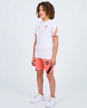 Malelions Junior Sport Pre-Match T-Shirt | White/Coral