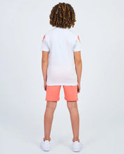 Malelions Junior Sport Pre-Match T-Shirt | White/Coral