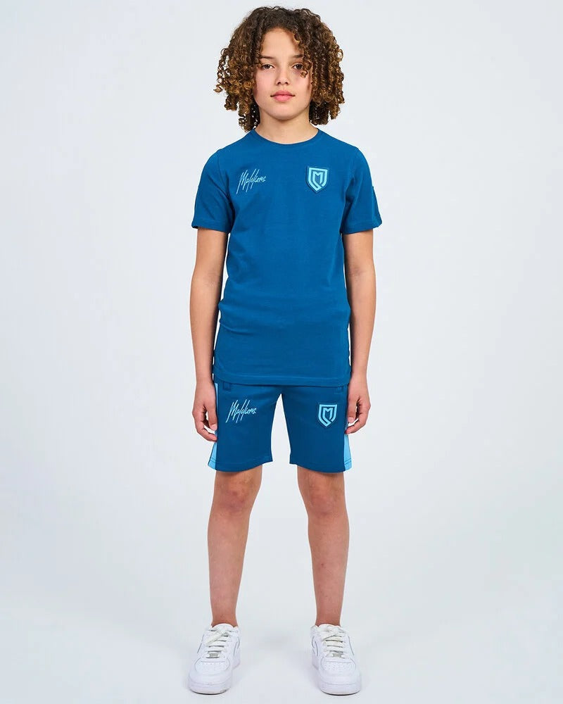 Malelions Junior Sport Transfer T-Shirt | Navy/Light Blue