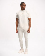 Malelions Men Striped Signature Sweatpants | Off-White/Taupe