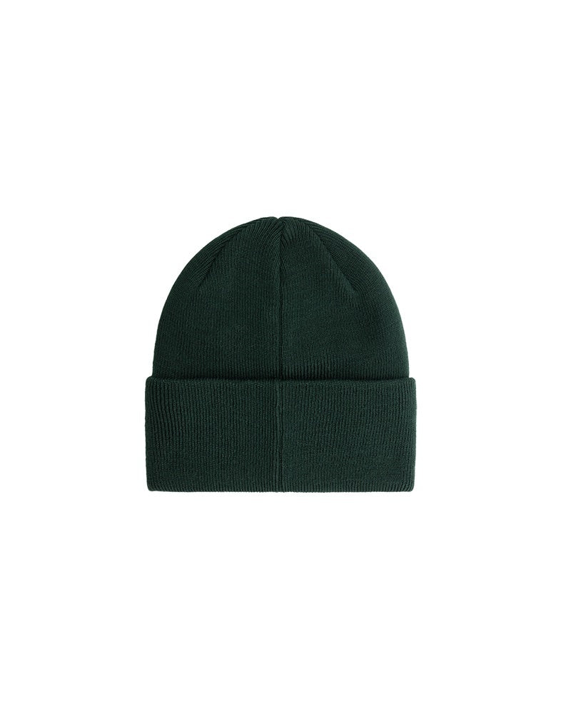 Malelions Junior Ribbed Logo Beanie | Dark Green