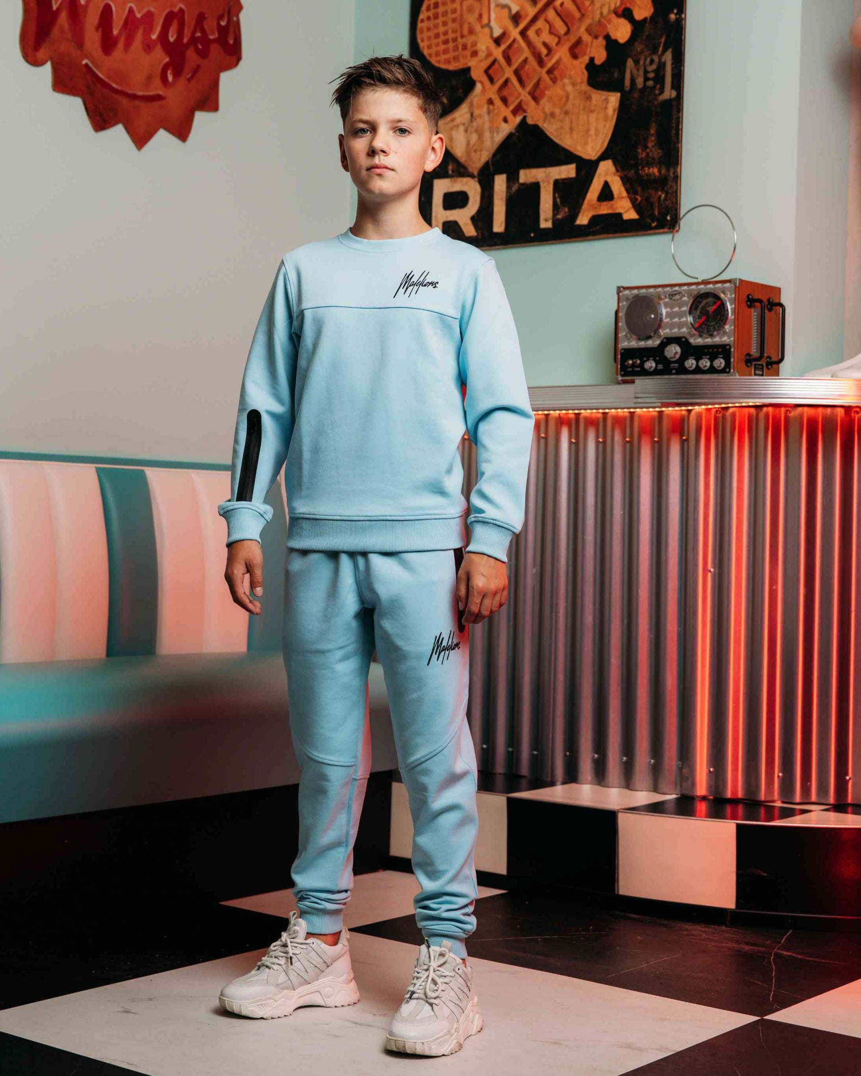 Malelions Junior Sport Counter Trackpants Blue Malelions