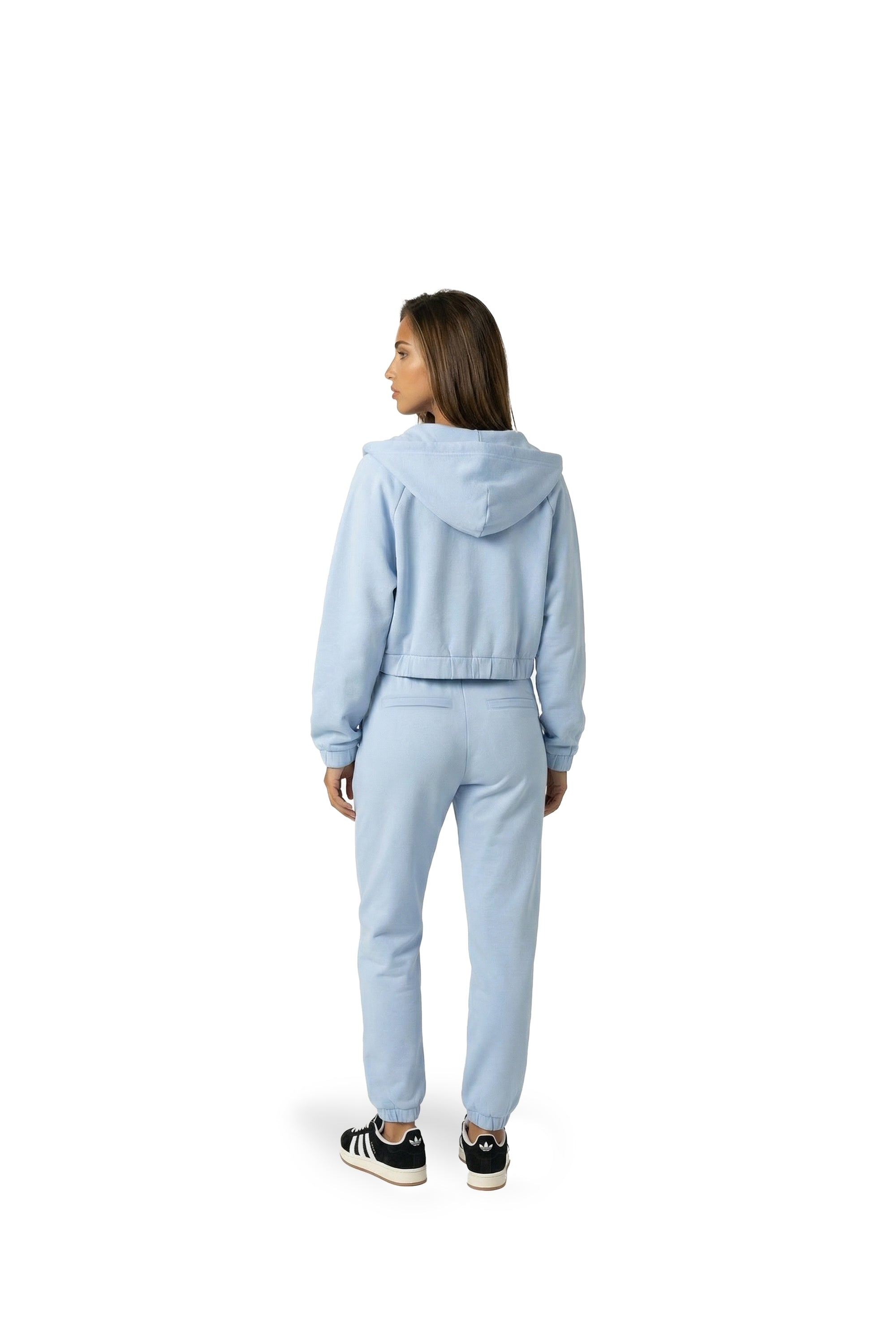 Malelions Women Cropped Emblem Zip Hoodie | Vista Blue