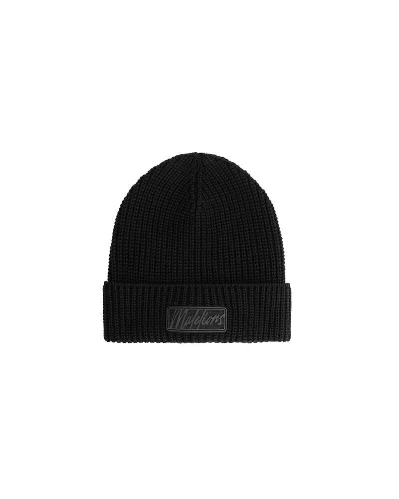 Malelions Men Ribbed Logo Beanie | Black