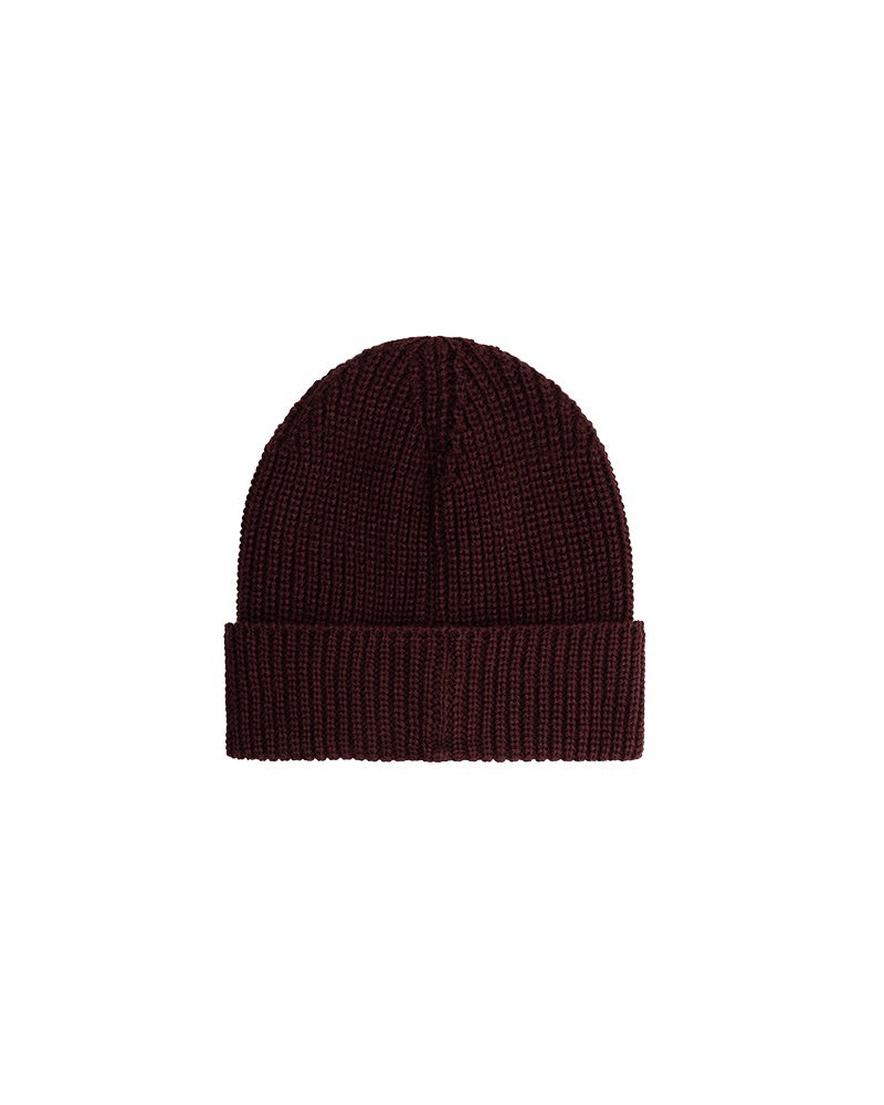 Malelions Men Ribbed Logo Beanie | Burgundy