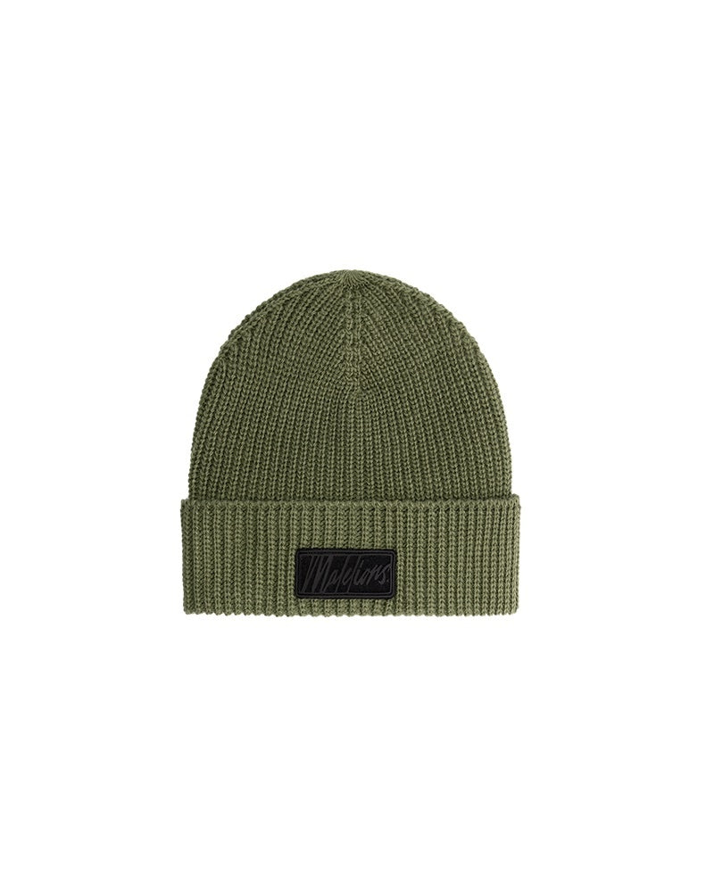 Malelions Men Ribbed Logo Beanie | Green