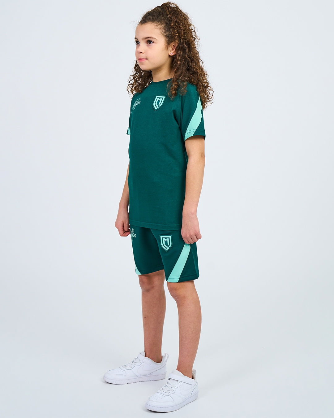 Malelions Junior Sport Pre-Match Shorts | Dark Green/Mint