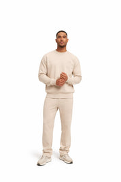 Malelions Men Oversized Emblem Knitted Sweater | Light Taupe