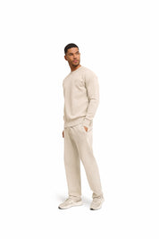 Malelions Men Oversized Emblem Knitted Sweater | Light Taupe