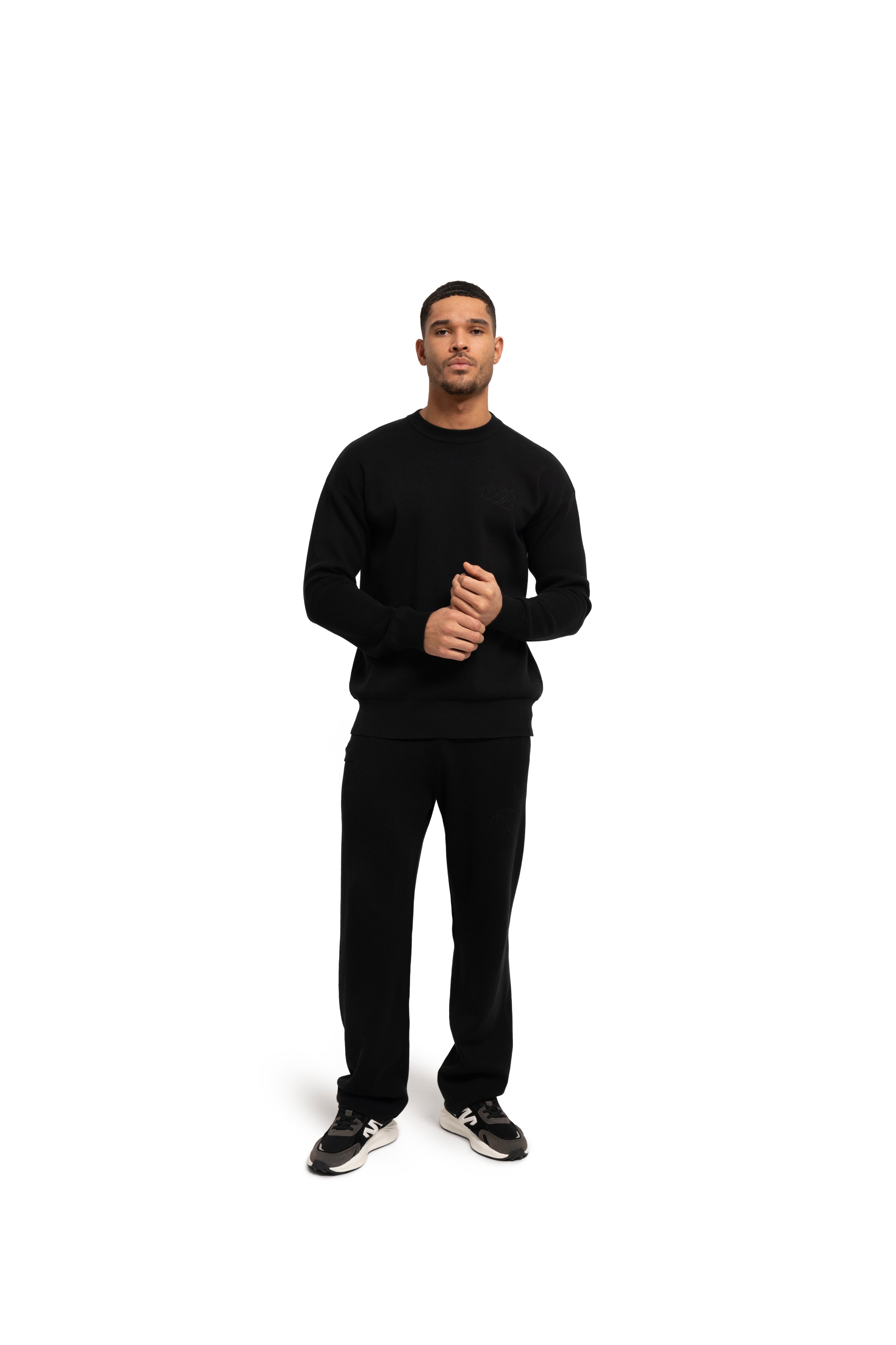 Malelions Men Oversized Emblem Knitted Sweater | Black