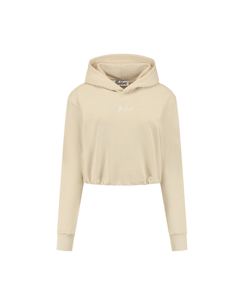  Malelions Women Kiki Crop Hoodie | Clay/Beige