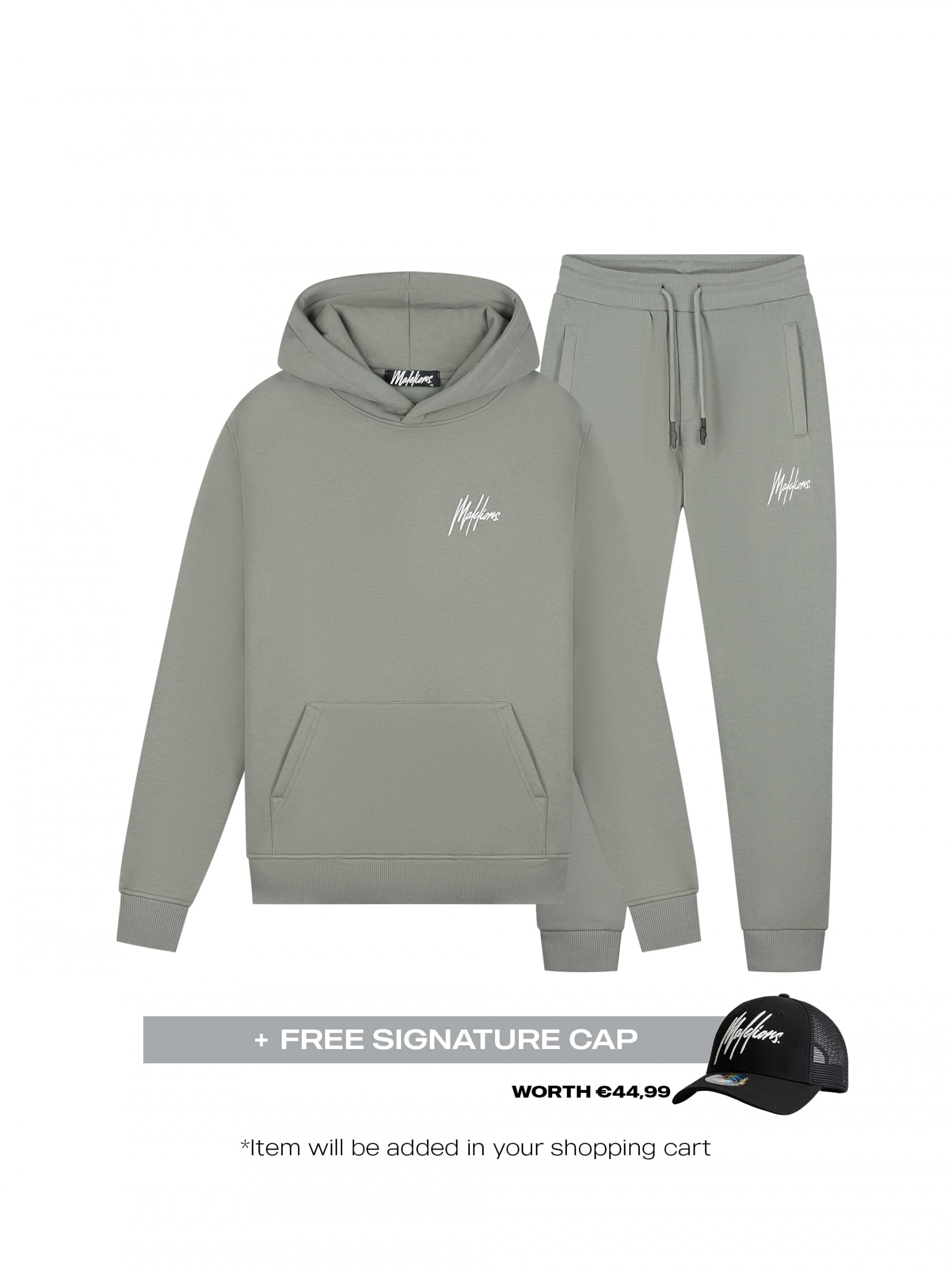  Malelions Men Signature Tracksuit | Dry Sage