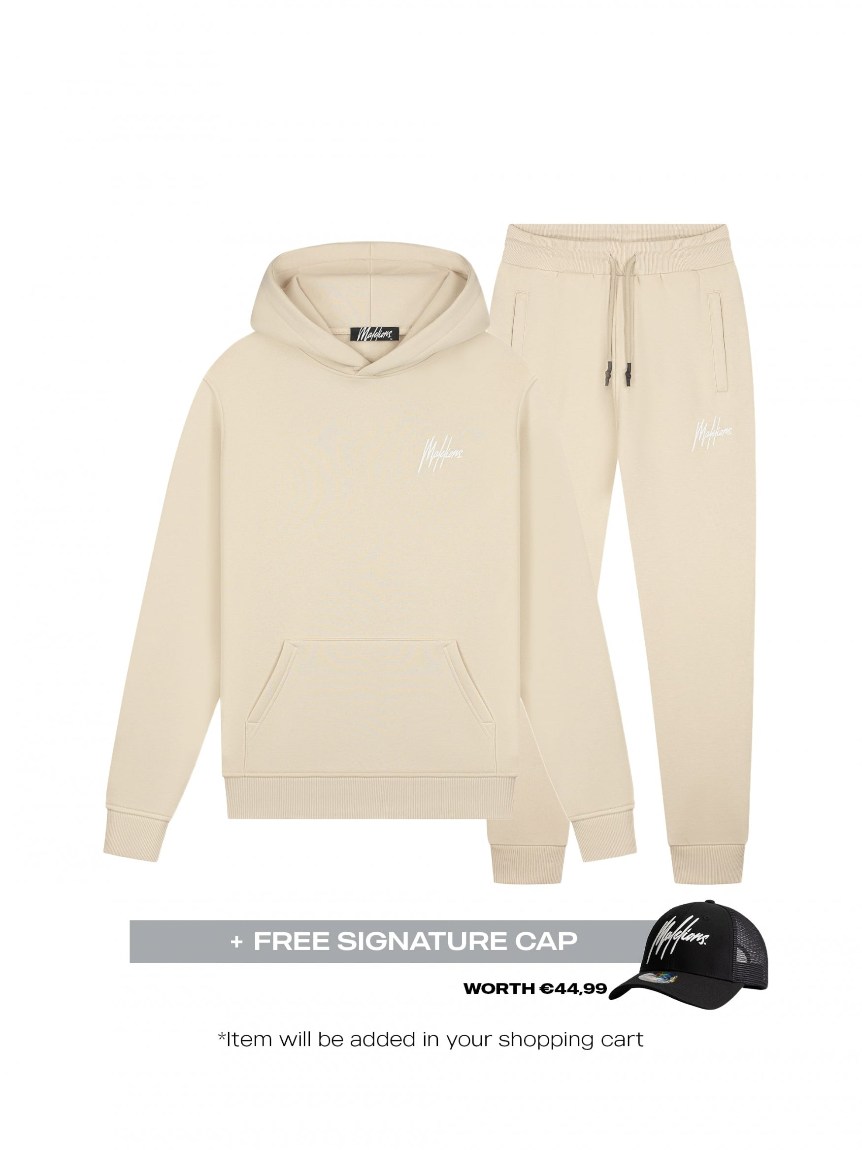  Malelions Men Signature Tracksuit | Cream