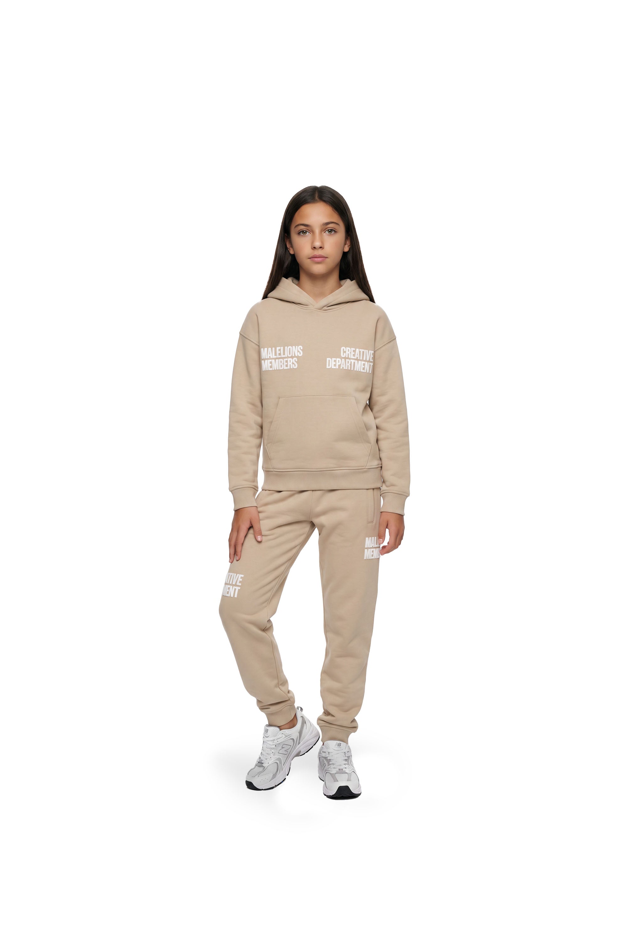 Malelions Junior Girls Members Hoodie | Light Beige