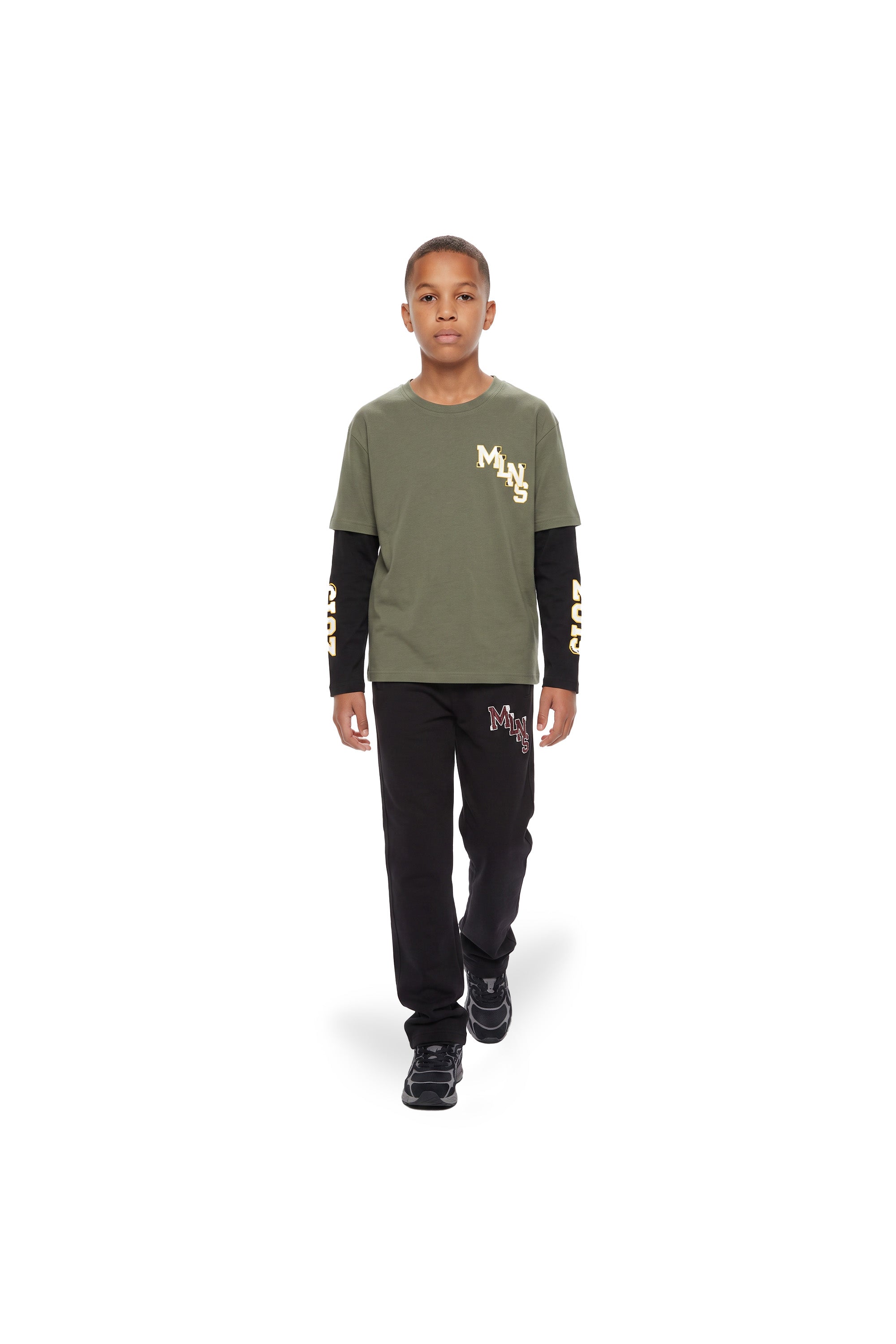 Malelions Junior College Double Layered Longsleeve T-Shirt | Dark Olive