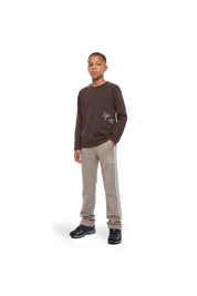 Malelions Junior Relaxed Flower Longsleeve T-Shirt | Brown