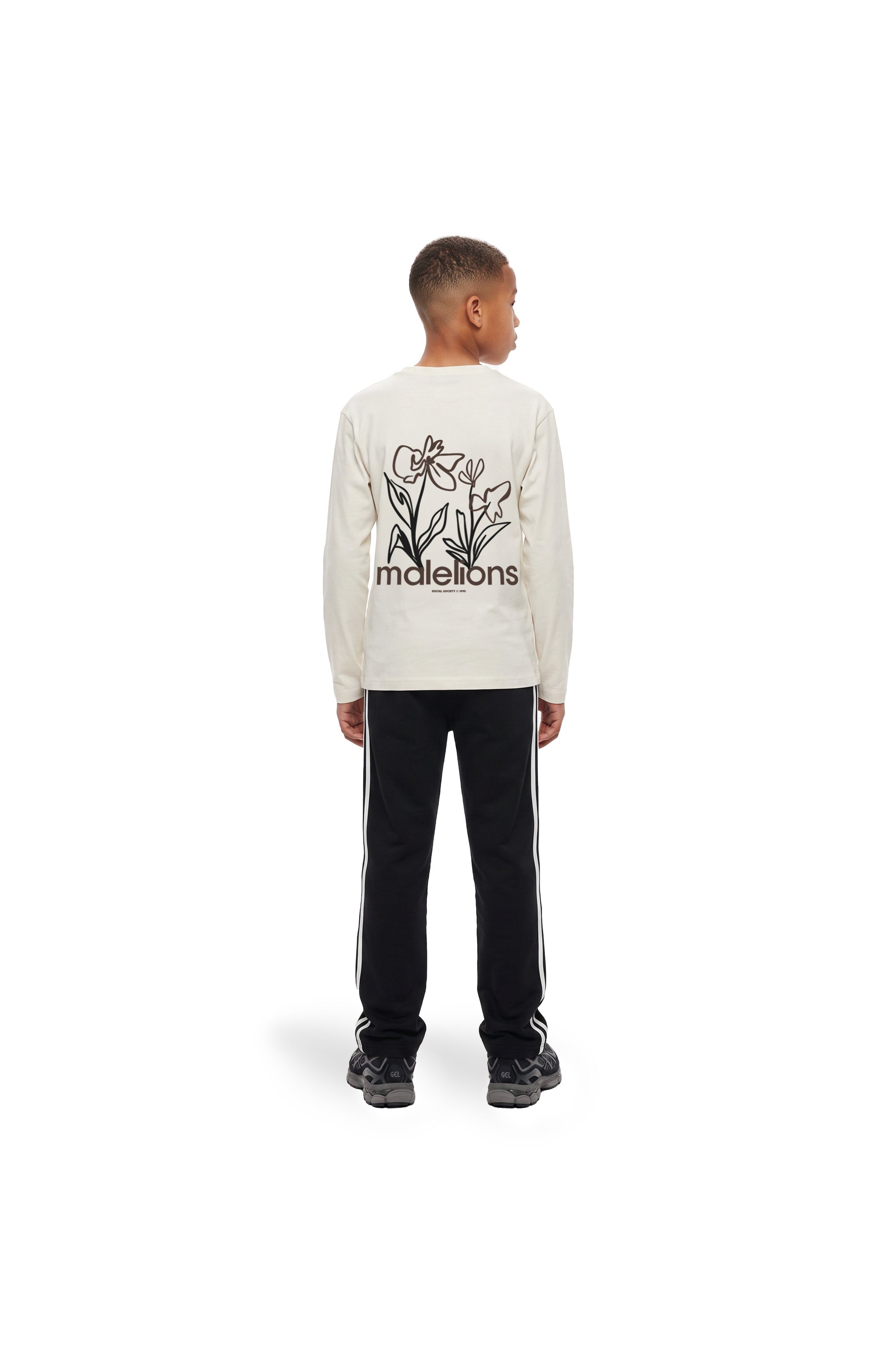 Malelions Junior Relaxed Flower Longsleeve T-Shirt | Off-White