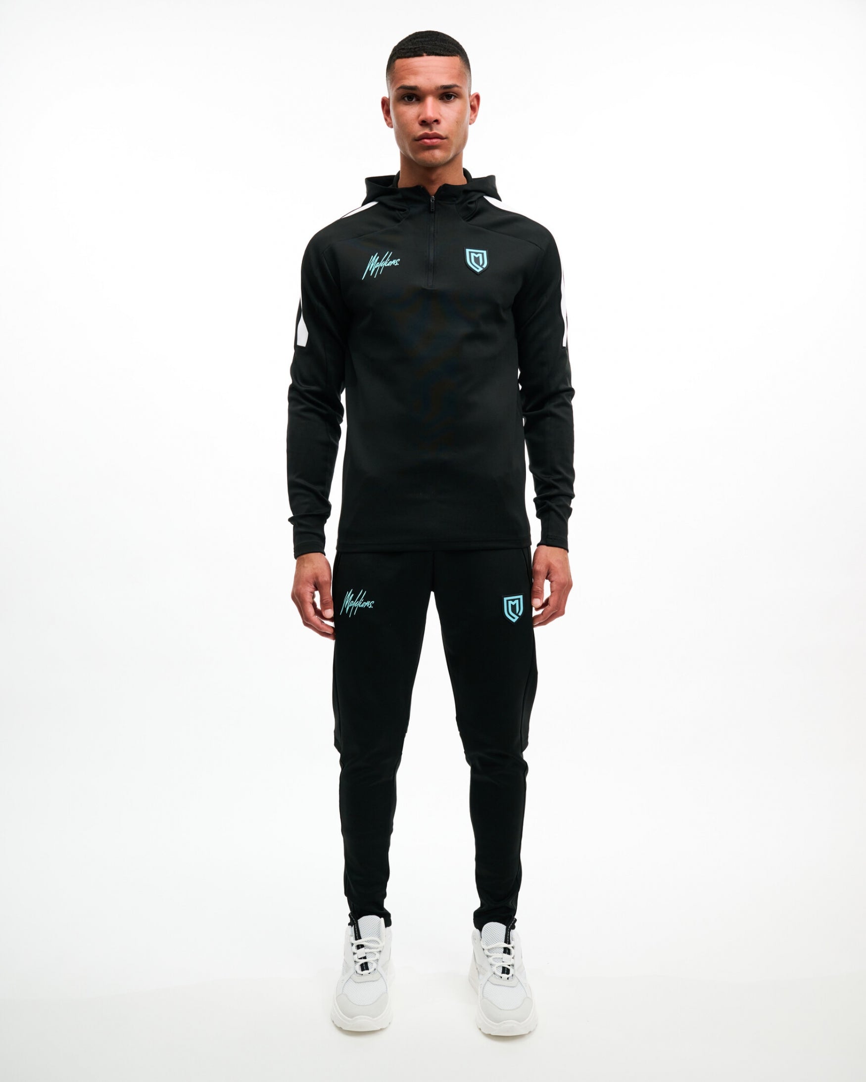 Malelions Sport Fielder Hoodie | Black/Turquoise