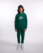 Malelions Junior Signature Tracksuit | Dark Green/White