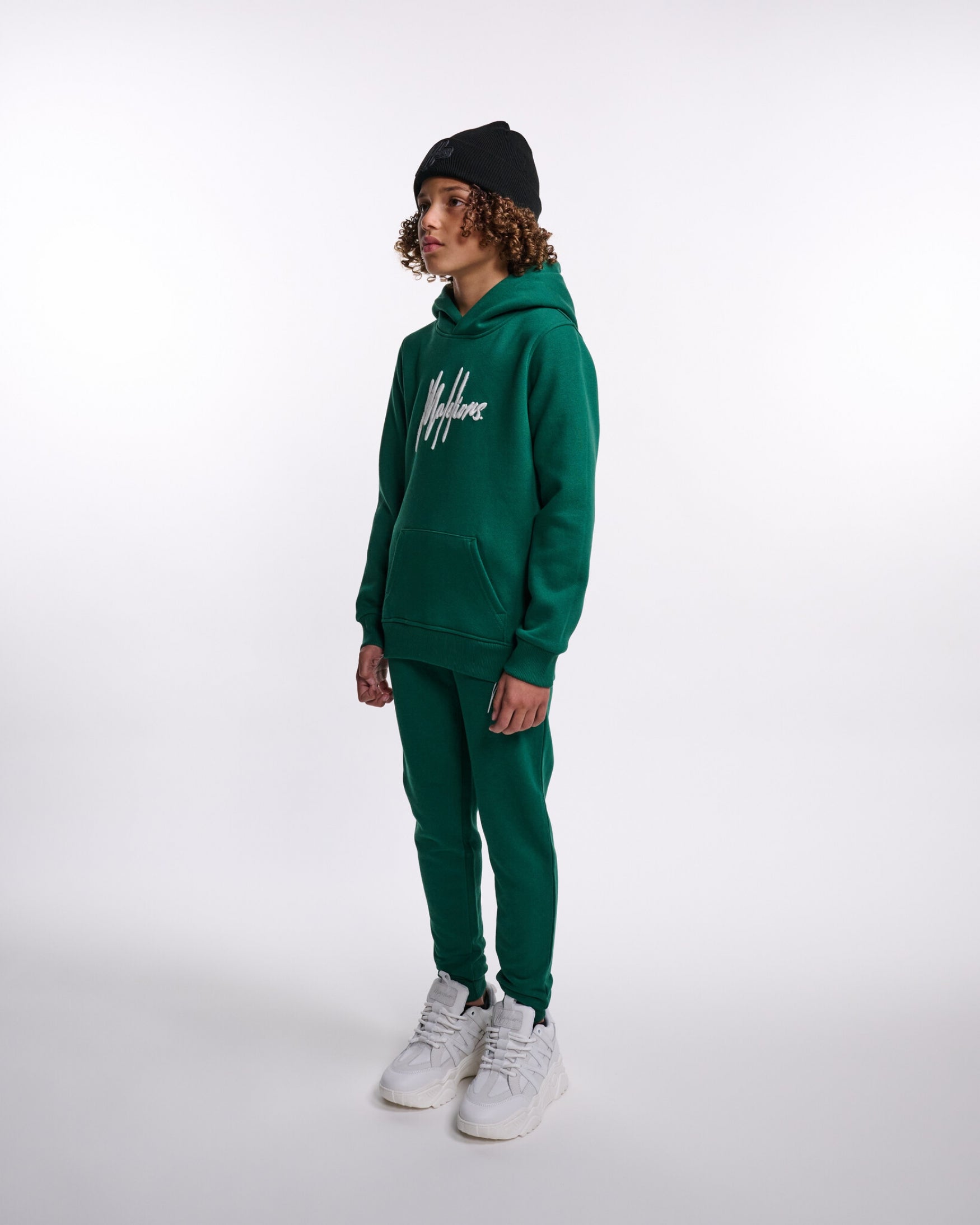 Malelions Junior Signature Tracksuit | Dark Green/White