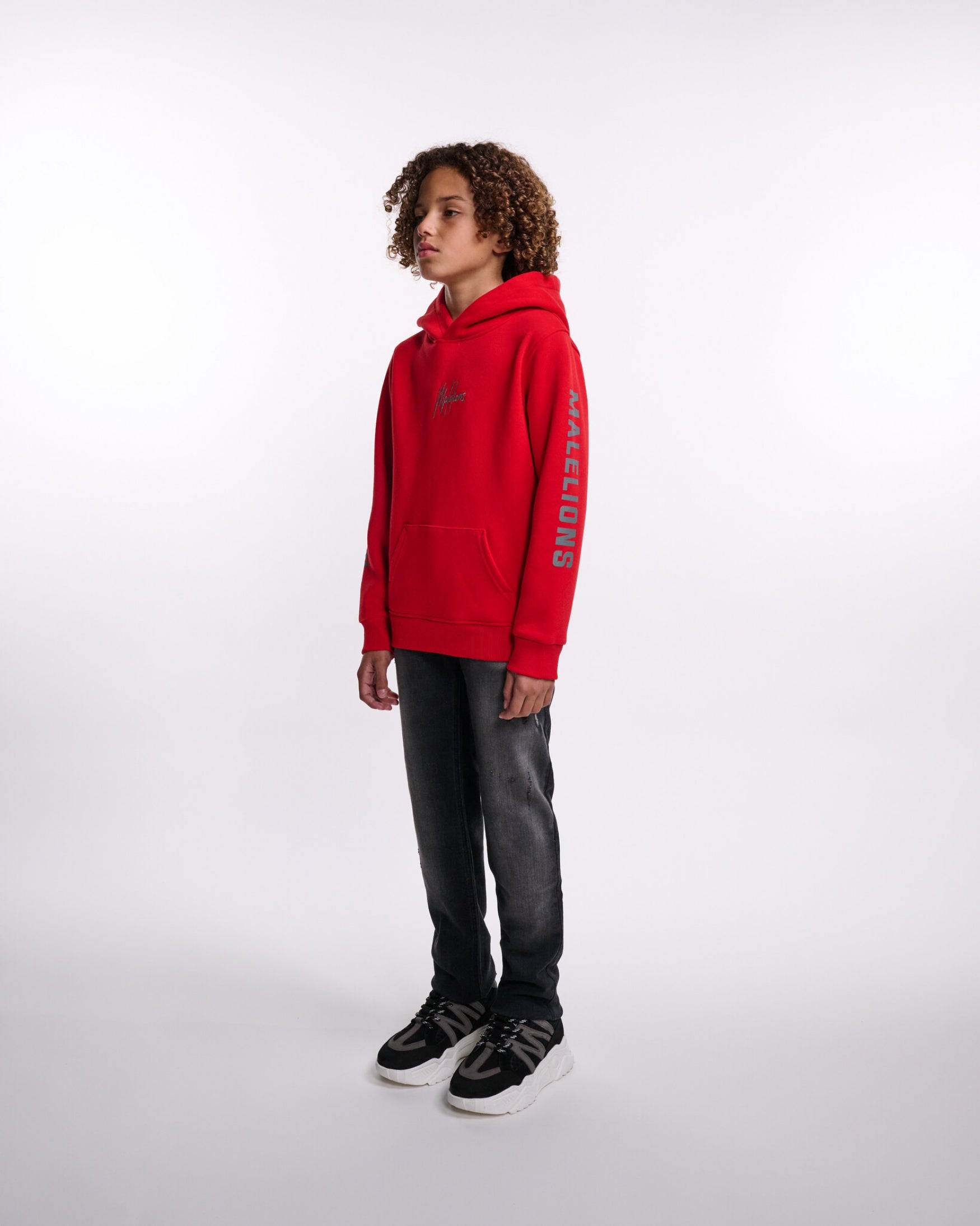 Malelions Junior Lective Hoodie | Red/Grey