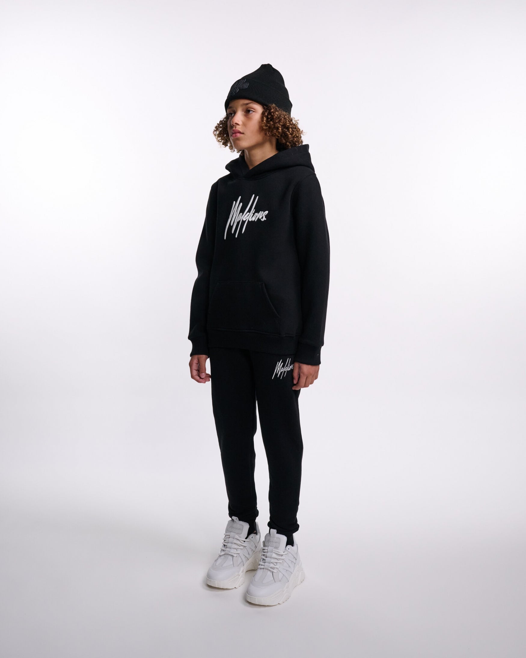 Malelions Junior Signature Tracksuit | Black/White