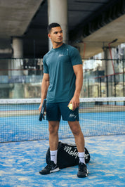 Malelions Padel Hexagon T-Shirt | Petrol