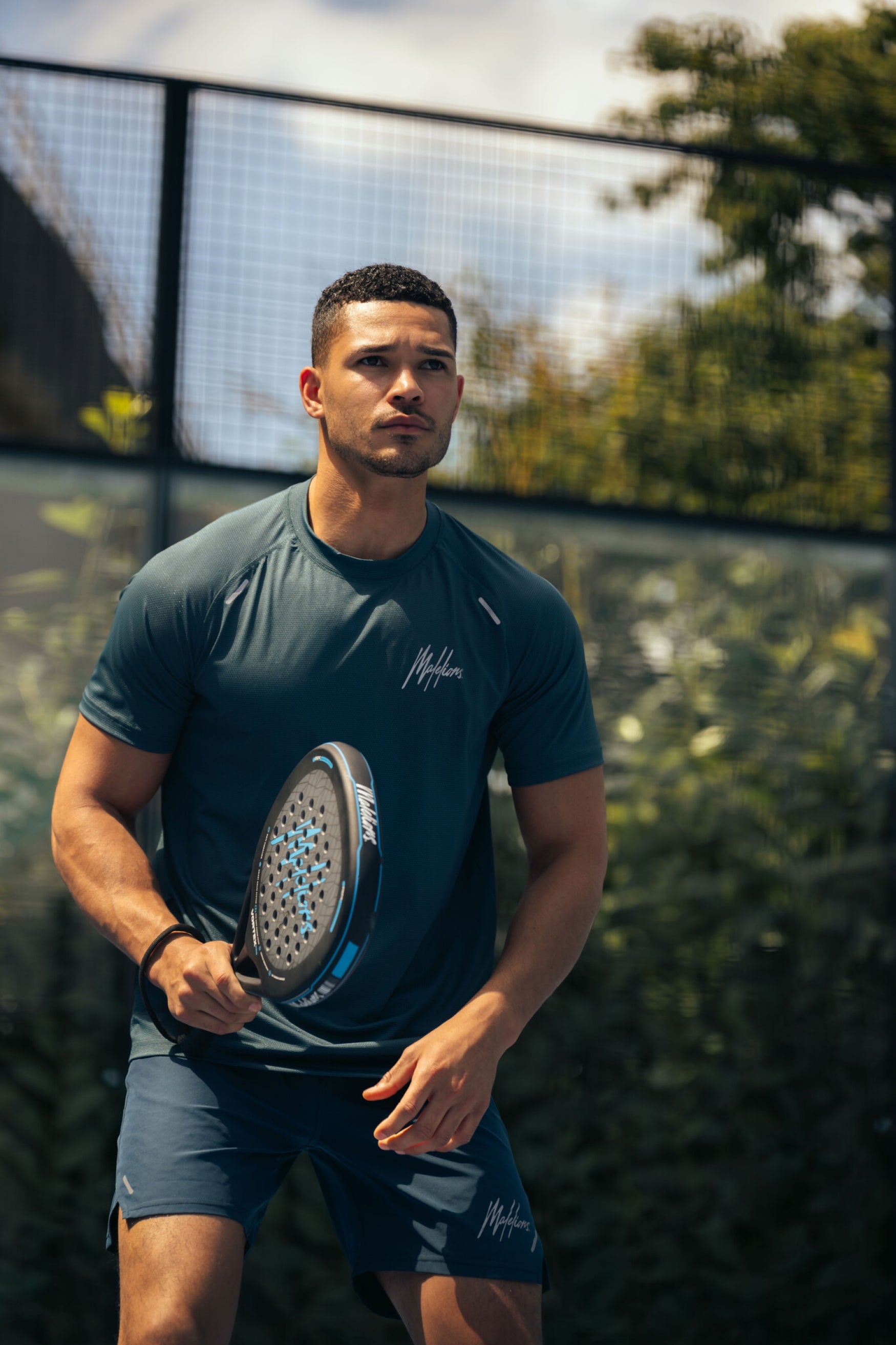 Malelions Padel Hexagon T-Shirt - Petrol - Malelions