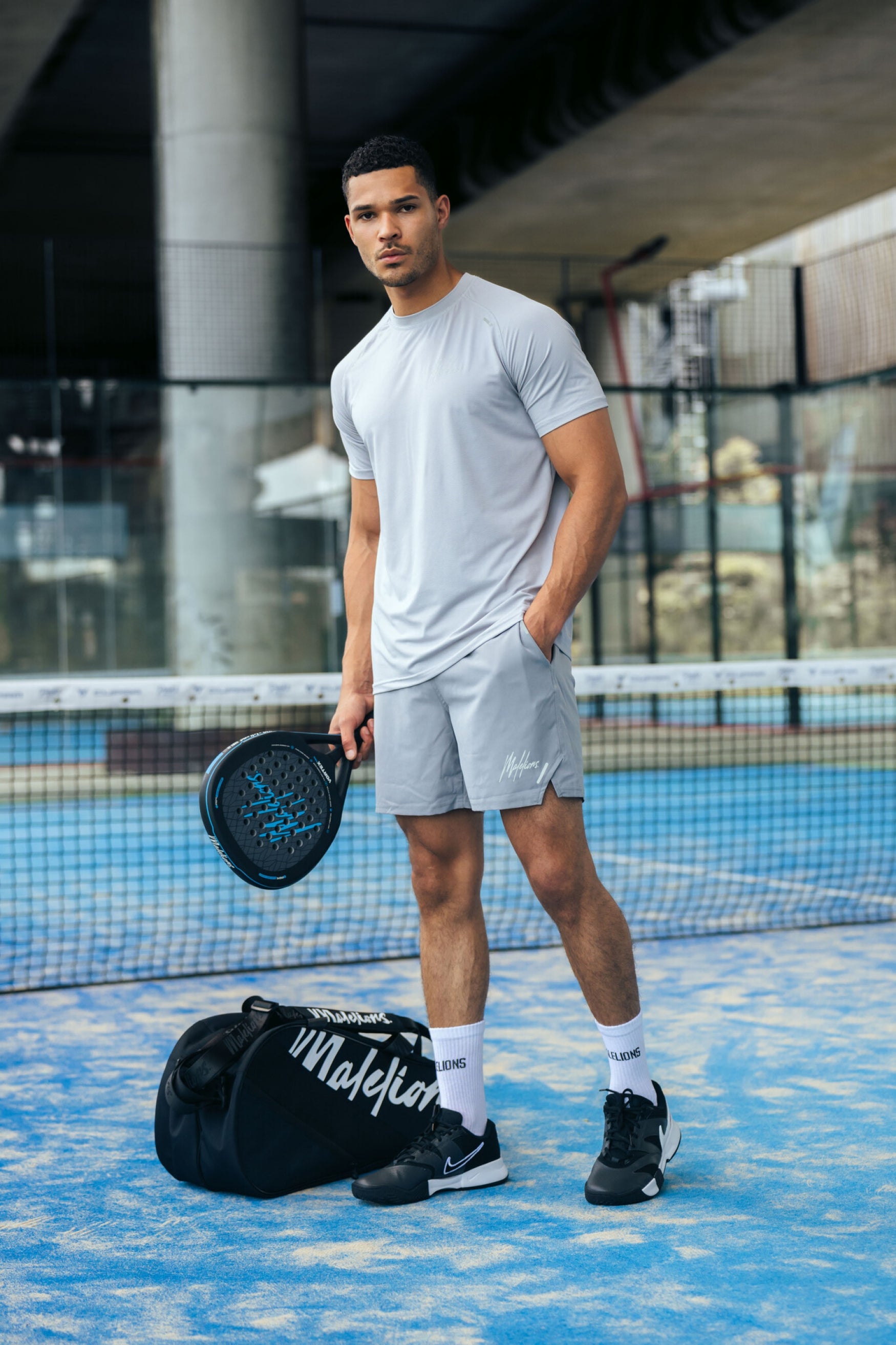 Malelions Padel Hexagon Shorts | Grey